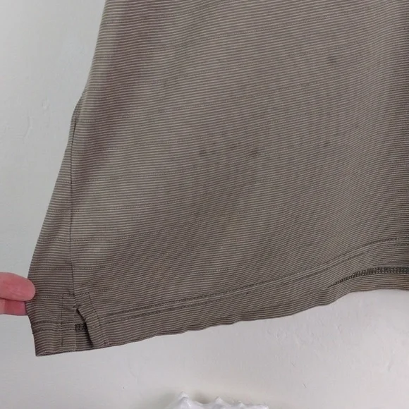 Gold Tri Mountain 60's 2 Ply DBL Mercerized-Cotton Polo Pinstripe Shirt 2XL - Picture 3 of 14